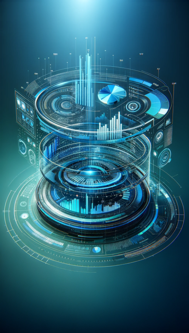 DALL·E 2023-11-30 08.55.38 - A high-resolution, vertical image in blue-green tones, showcasing completely modern and interactive market share graphics without any text. The image Dall·e 2023 11 30 08.55.38 A High Resolution, Vertical Image In Blue Green Tones, Showcasing Completely Modern And Interactive Market Share Graphics Without Any Text. The Image